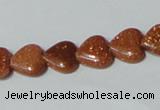 CGS81 15.5 inches 10*10mm heart goldstone beads wholesale