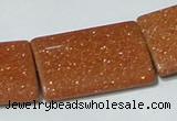 CGS85 15.5 inches 25*35mm rectangle goldstone beads wholesale