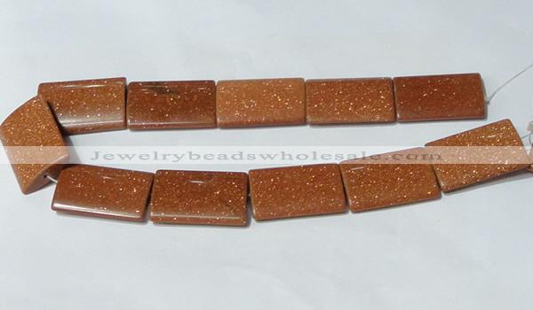 CGS85 15.5 inches 25*35mm rectangle goldstone beads wholesale