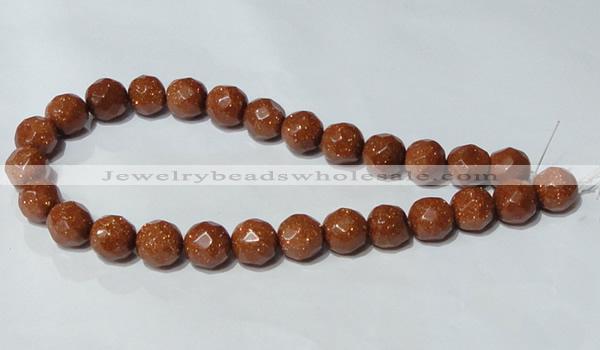 CGS90 15.5 inches 18mm faceted round goldstone beads wholesale