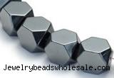 CHE05 14 inches 10*10mm faceted cube hematite beads Wholesale