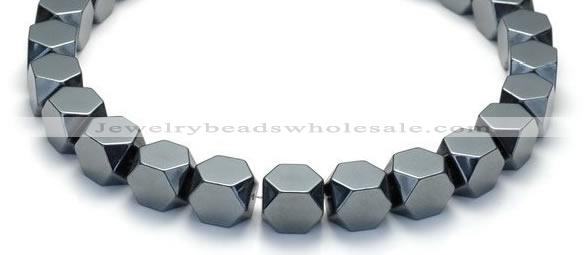 CHE05 14 inches 10*10mm faceted cube hematite beads Wholesale