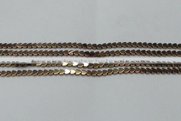 CHE1001 15.5 inches 6*6mm heart plated hematite beads wholesale