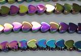 CHE1003 15.5 inches 6*6mm heart plated hematite beads wholesale