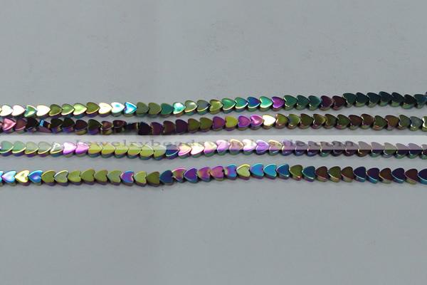 CHE1003 15.5 inches 6*6mm heart plated hematite beads wholesale