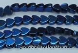 CHE1004 15.5 inches 6*6mm heart plated hematite beads wholesale