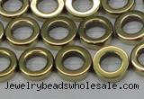 CHE1017 15.5 inches 12mm donut plated hematite beads wholesale