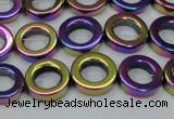 CHE1019 15.5 inches 12mm donut plated hematite beads wholesale