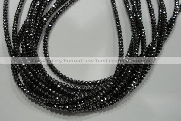 CHE102 15.5 inches 3*4mm faceted rondelle hematite beads wholesale