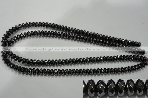 CHE104 15.5 inches 5*8mm faceted rondelle hematite beads wholesale