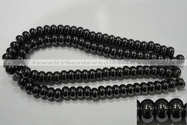 CHE112 15.5 inches 8*13mm rondelle large hole hematite beads