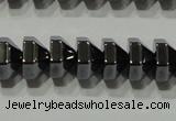 CHE135 15.5 inches 5*8mm pyramid hematite beads wholesale