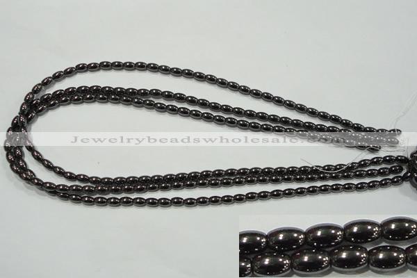 CHE137 15.5 inches 4*6mm rice hematite beads wholesale