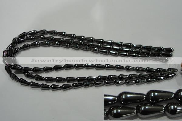 CHE147 15.5 inches 6*12mm teardrop hematite beads wholesale