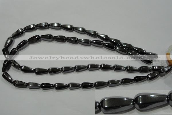 CHE152 15.5 inches 8*16mm faceted teardrop hematite beads