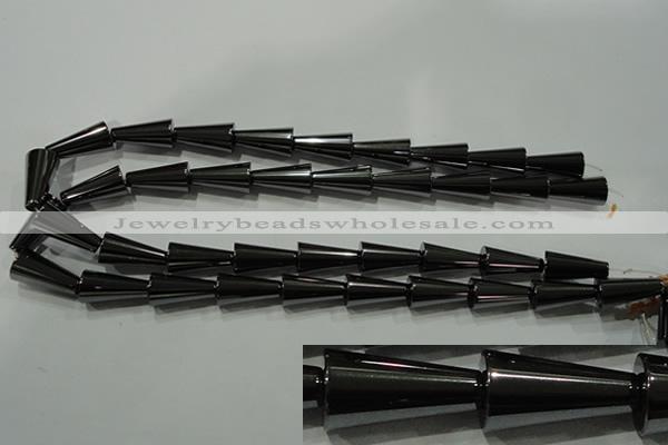 CHE171 15.5 inches 10*20mm cone hematite beads wholesale