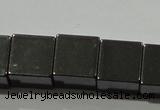 CHE184 15.5 inches 10*10mm cube hematite beads wholesale