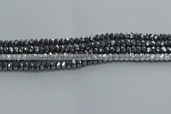 CHE2001 15.5 inches 4*6mm faceted rondelle hematite beads