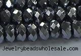 CHE2002 15.5 inches 5*8mm faceted rondelle hematite beads