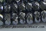 CHE2003 15.5 inches 6*10mm faceted rondelle hematite beads