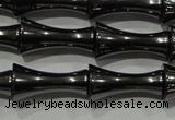 CHE205 15.5 inches 8*16mm bamboo hematite beads wholesale