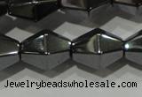 CHE217 15.5 inches 10*10mm faceted bicone hematite beads wholesale