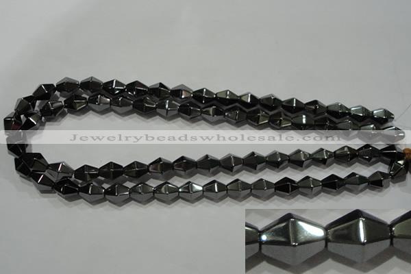 CHE217 15.5 inches 10*10mm faceted bicone hematite beads wholesale