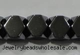 CHE224 15.5 inches 10*10mm faceted cube hematite beads wholesale