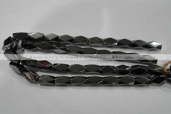 CHE225 15.5 inches 10*20mm faceted cuboid hematite beads wholesale