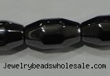 CHE227 15.5 inches 8*16mm faceted rice hematite beads wholesale