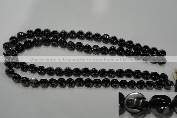 CHE245 15.5 inches 10mm curved moon hematite beads wholesale