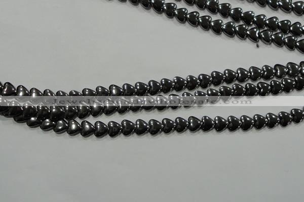 CHE256 15.5 inches 6*6mm heart hematite beads wholesale