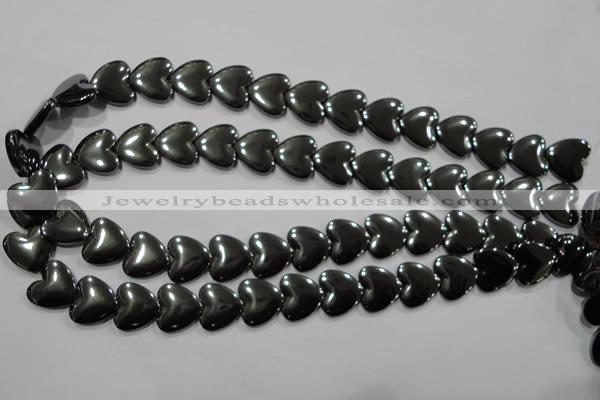 CHE260 15.5 inches 16*16mm heart hematite beads wholesale