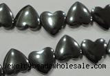 CHE263 Top-drilled 12*12mm heart hematite beads wholesale