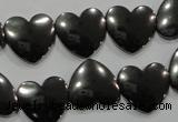 CHE264 Top-drilled 16*16mm heart hematite beads wholesale