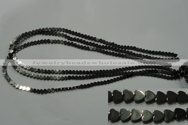 CHE266 15.5 inches 4*4mm heart hematite beads wholesale