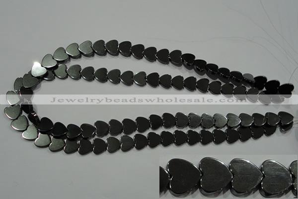 CHE269 15.5 inches 10*10mm heart hematite beads wholesale