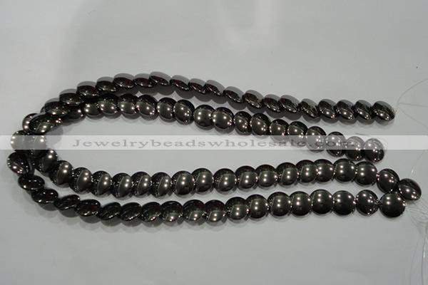 CHE271 15.5 inches 12mm flat round hematite beads wholesale