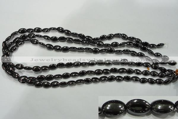 CHE276 15.5 inches 6*10mm oval hematite beads wholesale