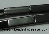 CHE290 15.5 inches 6*16mm rectangle double drilled hematite beads wholesale