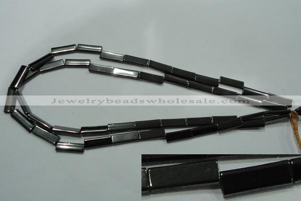 CHE290 15.5 inches 6*16mm rectangle double drilled hematite beads wholesale