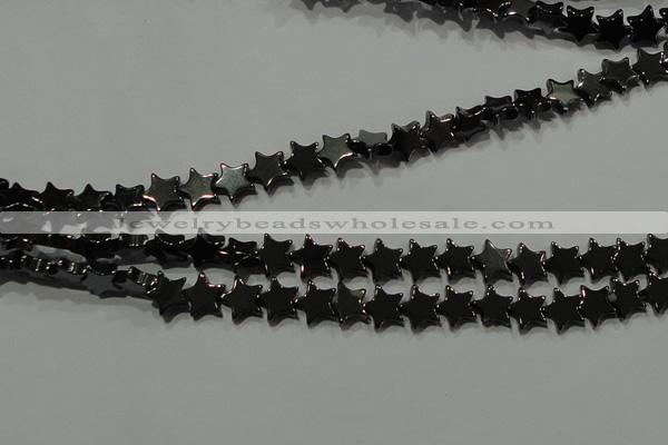 CHE293 15.5 inches 6mm star hematite beads wholesale