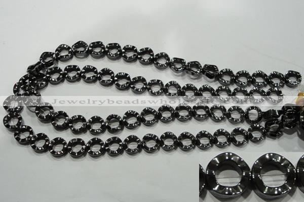 CHE304 15.5 inches 12mm donut hematite beads wholesale