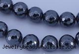 CHE35 16 inches 10mm faceted round hematite beads Wholesale