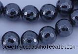 CHE36 16 inches 12mm faceted round hematite beads Wholesale