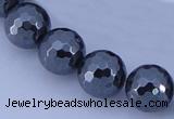 CHE37 16 inches 14mm faceted round hematite beads Wholesale