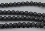 CHE401 15.5 inches 3mm round matte hematite beads wholesale