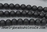 CHE402 15.5 inches 4mm round matte hematite beads wholesale