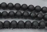 CHE403 15.5 inches 6mm round matte hematite beads wholesale