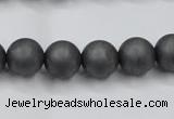 CHE405 15.5 inches 10mm round matte hematite beads wholesale